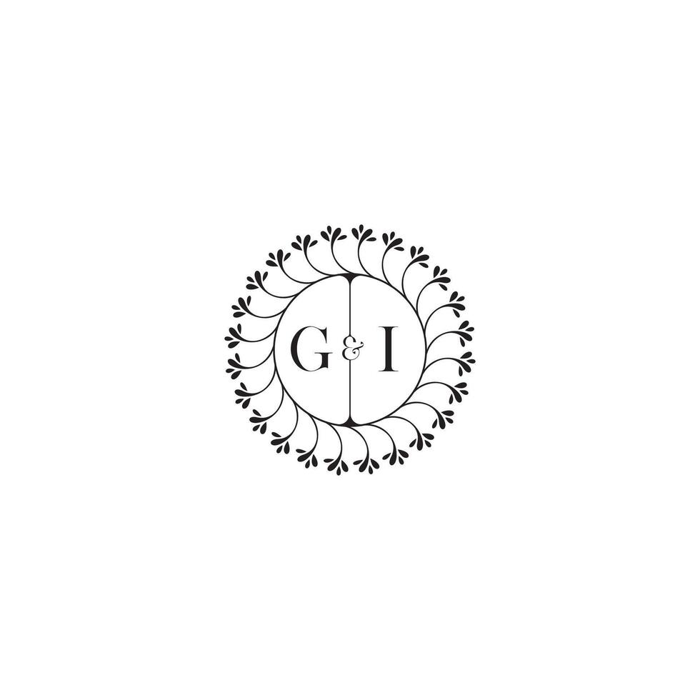 GI simple wedding initial concept with high quality logo design vector
