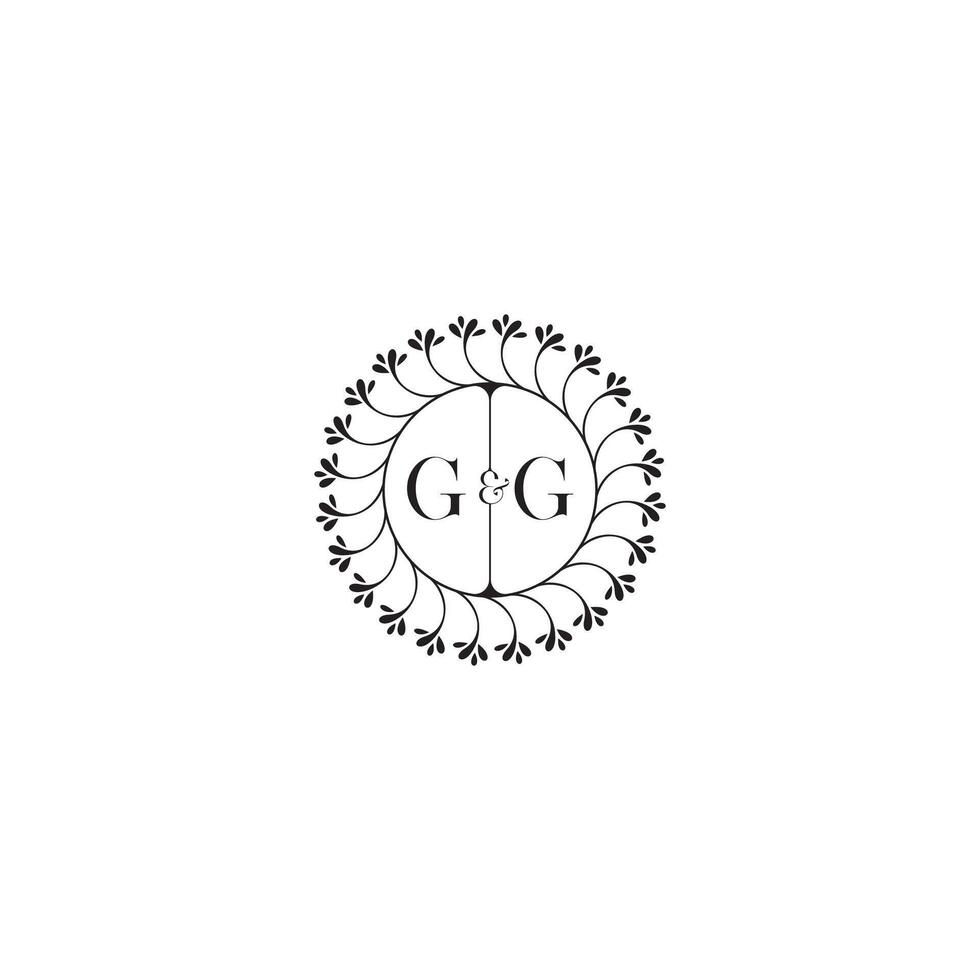 GG simple wedding initial concept with high quality logo design vector