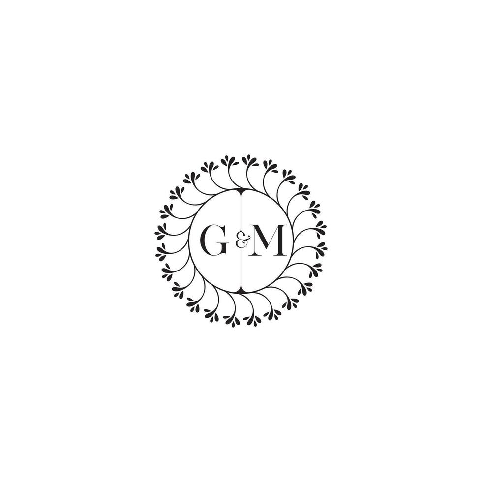 GM simple wedding initial concept with high quality logo design vector