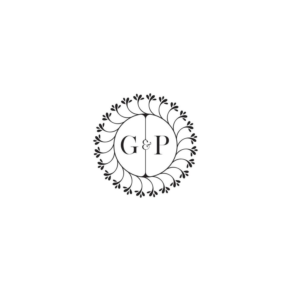 GP simple wedding initial concept with high quality logo design vector