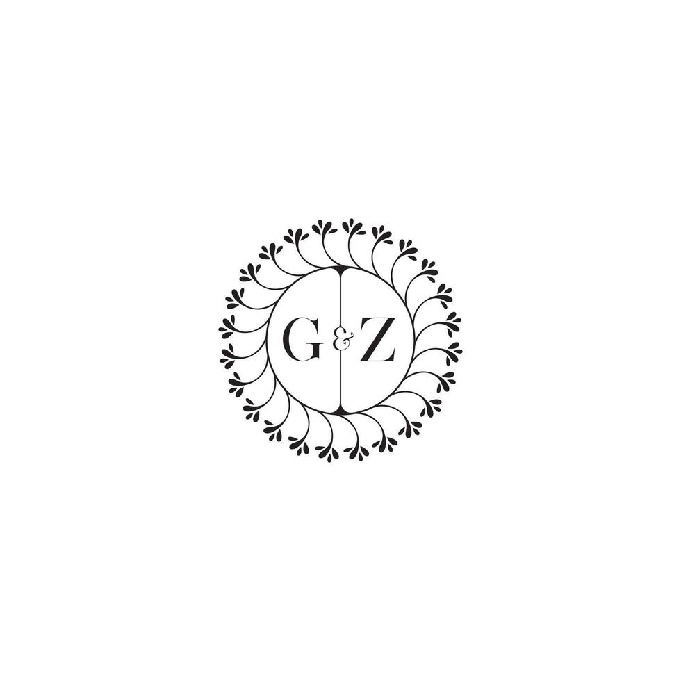 GZ simple wedding initial concept with high quality logo design vector