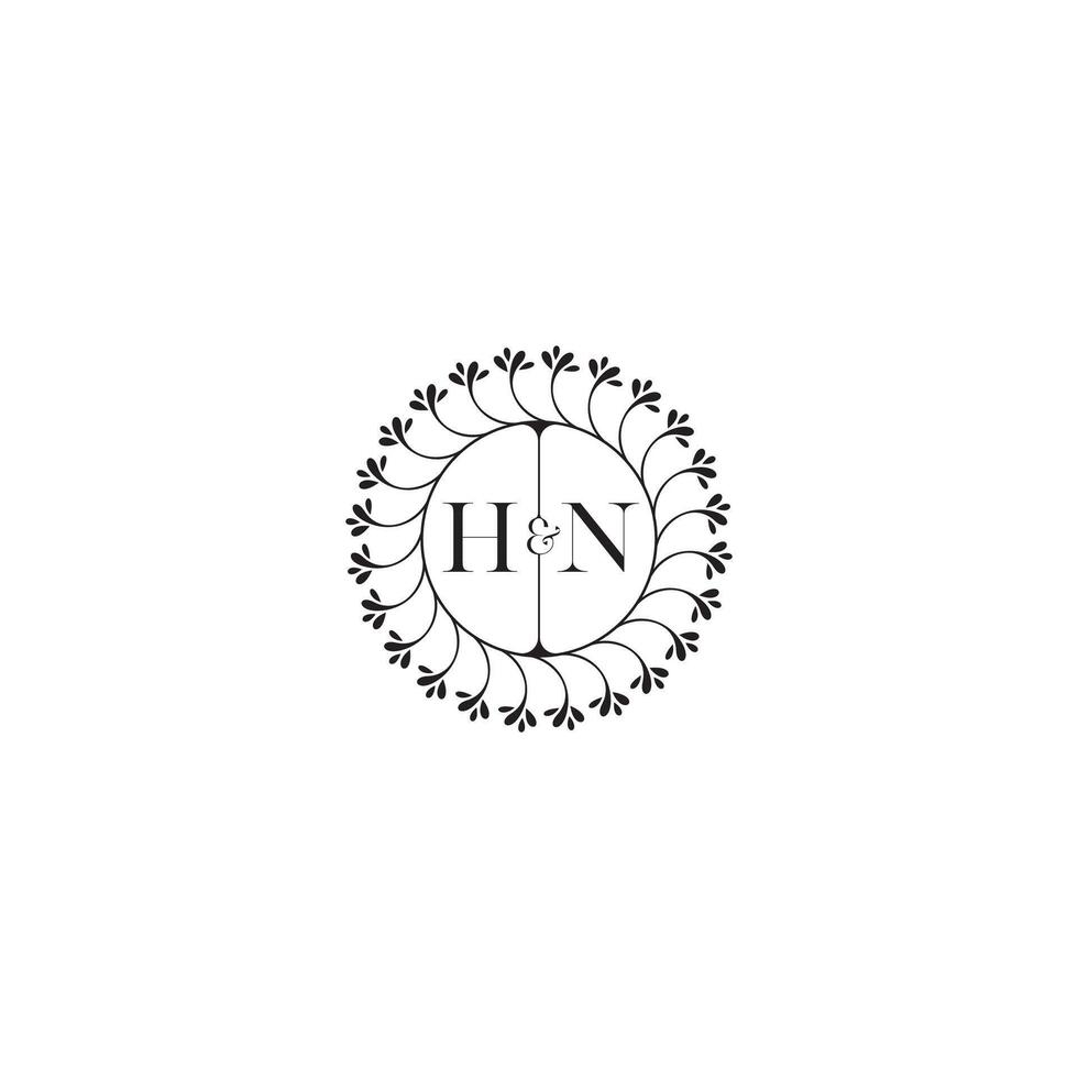 HN simple wedding initial concept with high quality logo design vector