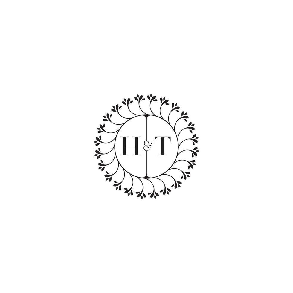 HT simple wedding initial concept with high quality logo design vector