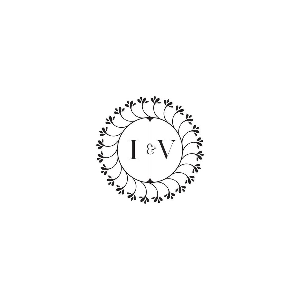 IV simple wedding initial concept with high quality logo design vector