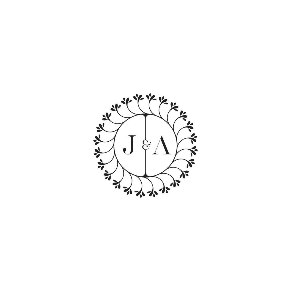 JA simple wedding initial concept with high quality logo design vector