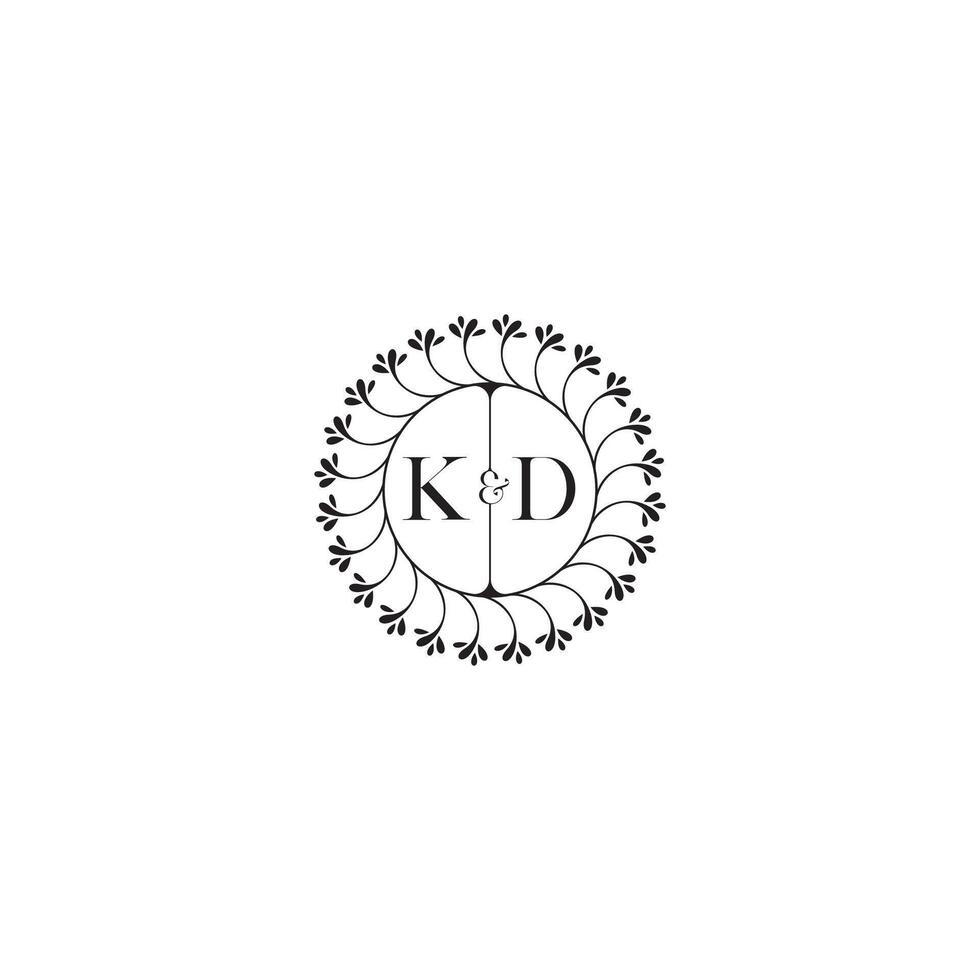 KD simple wedding initial concept with high quality logo design vector