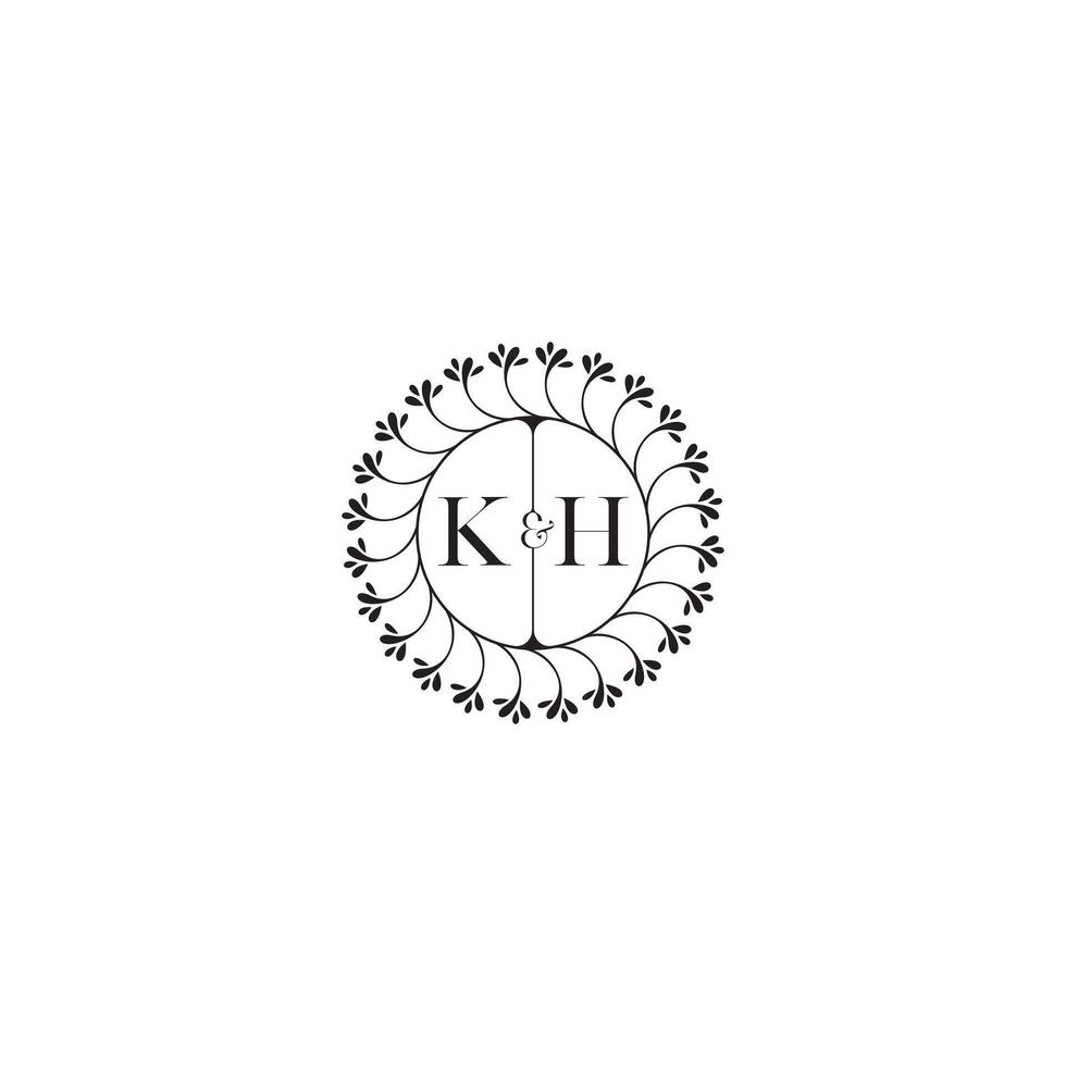 KH simple wedding initial concept with high quality logo design vector