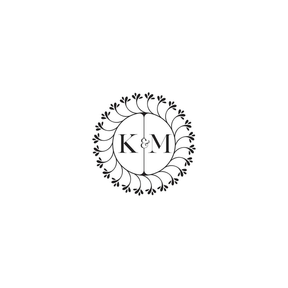 KM simple wedding initial concept with high quality logo design vector