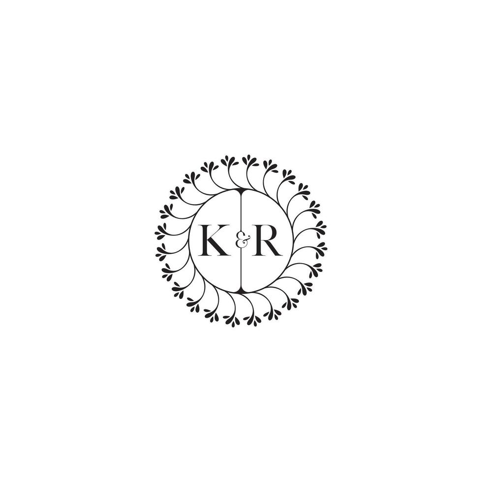 KR simple wedding initial concept with high quality logo design vector