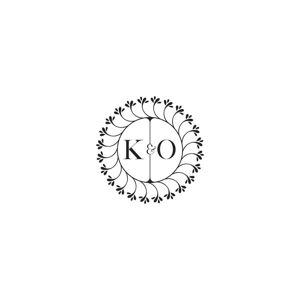 KO simple wedding initial concept with high quality logo design vector