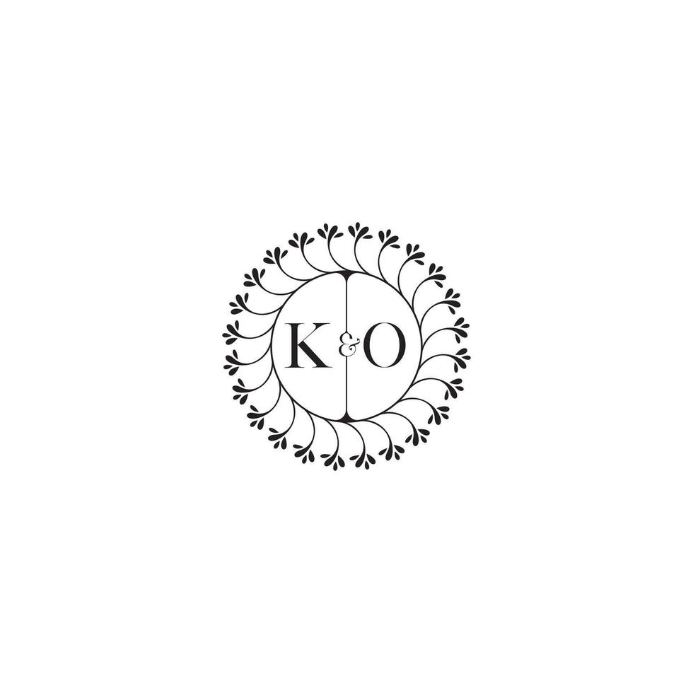 KO simple wedding initial concept with high quality logo design vector