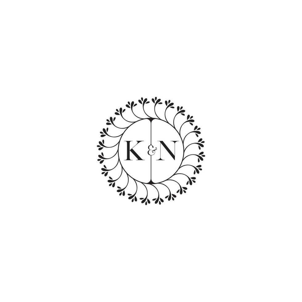 KN simple wedding initial concept with high quality logo design vector