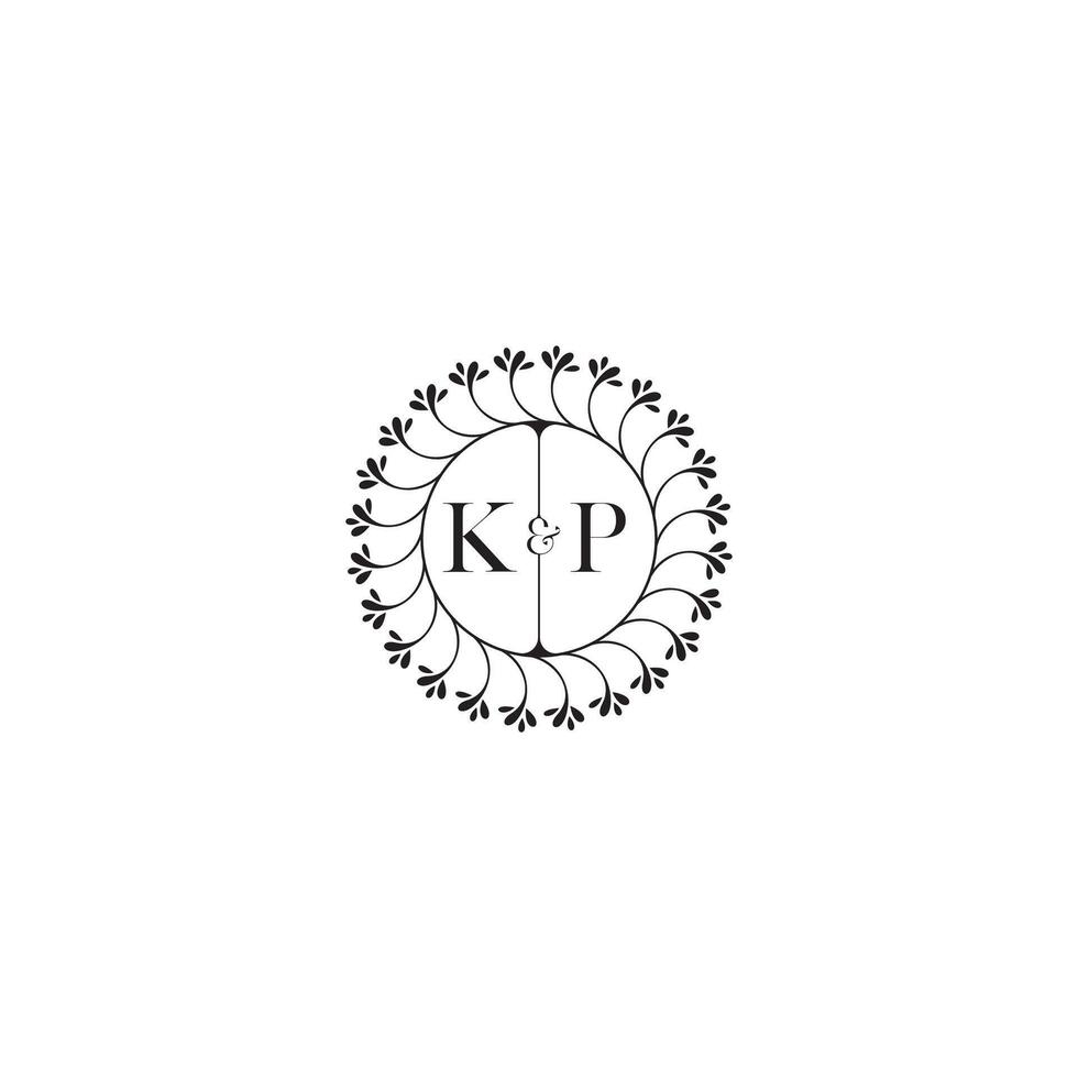 KP simple wedding initial concept with high quality logo design vector