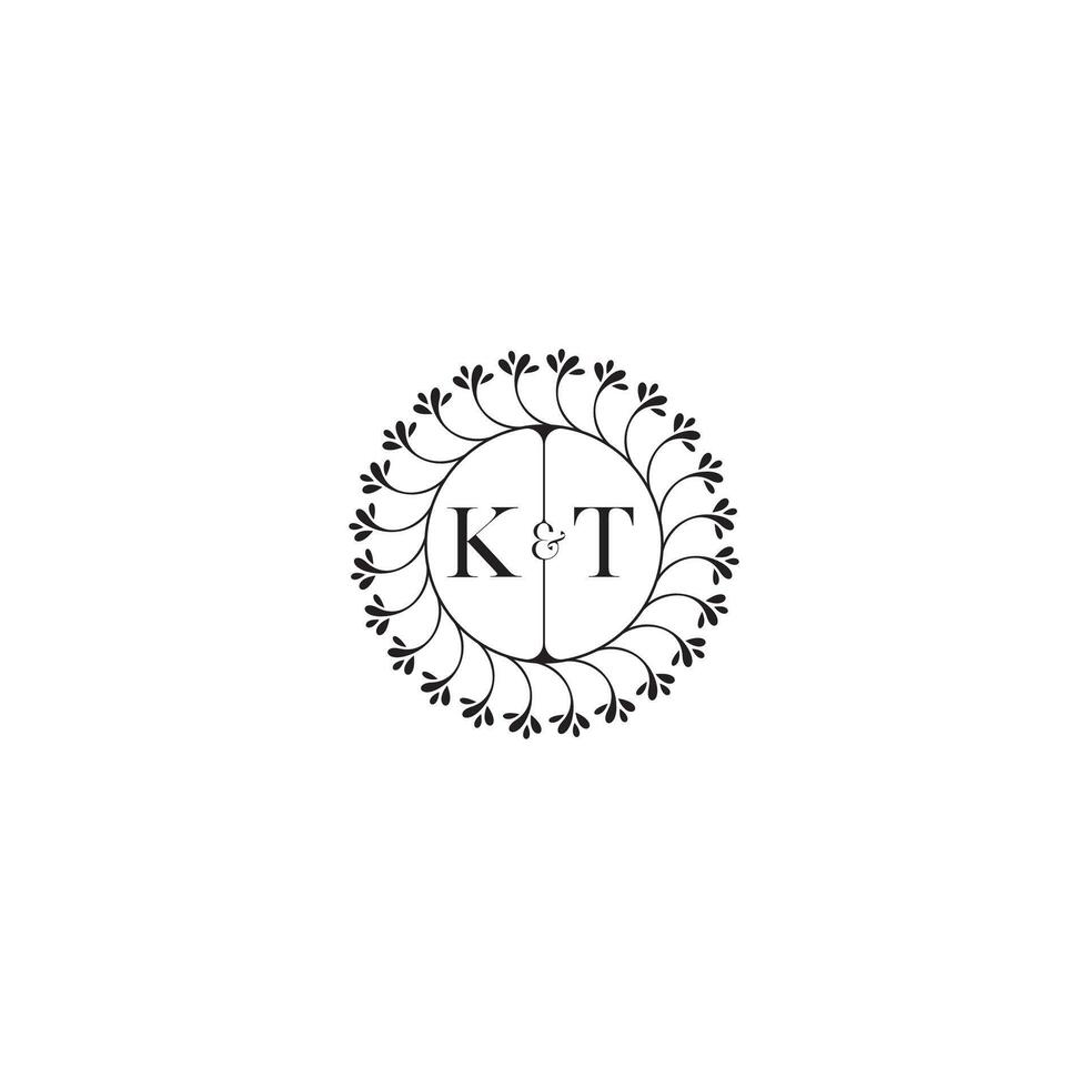 KT simple wedding initial concept with high quality logo design vector