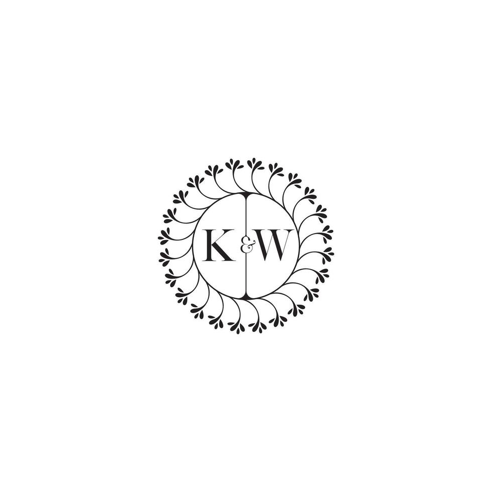 KW simple wedding initial concept with high quality logo design vector