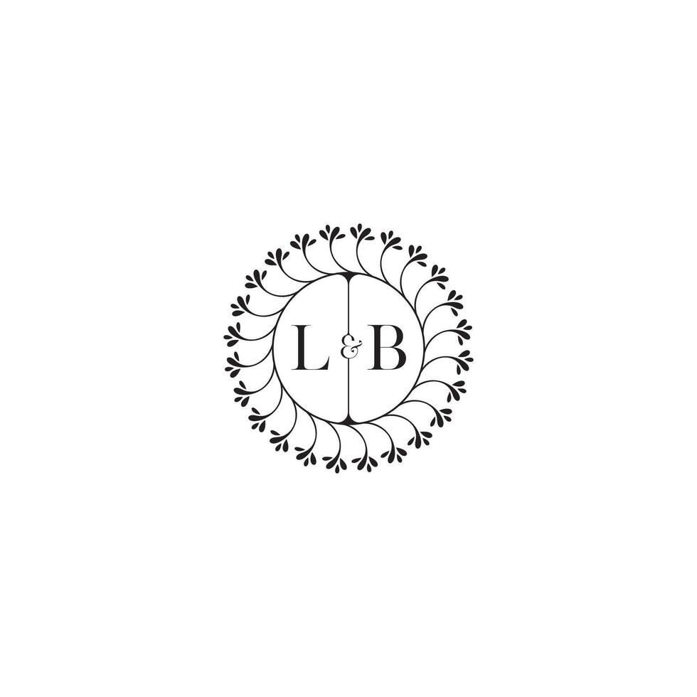 LB simple wedding initial concept with high quality logo design vector