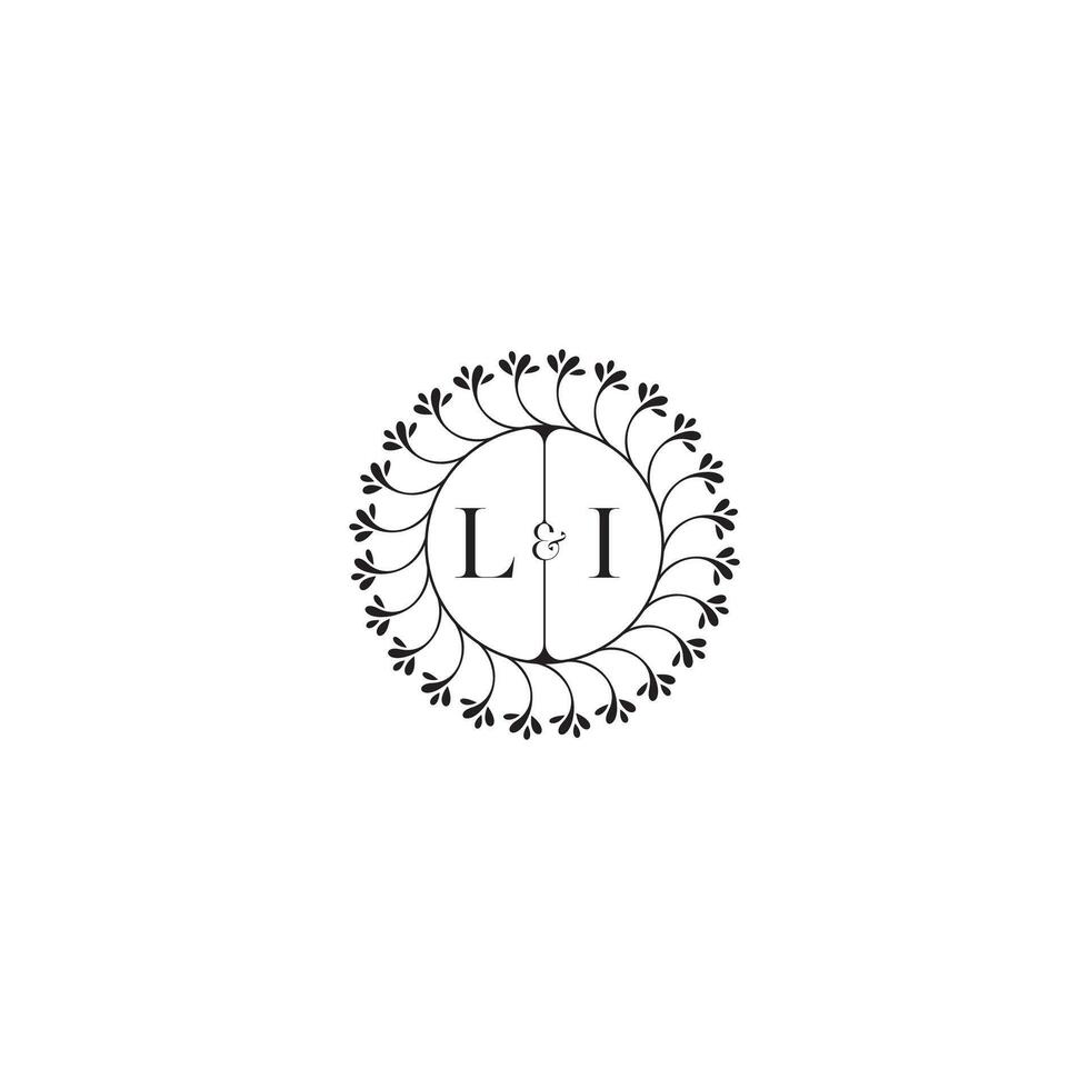 LI simple wedding initial concept with high quality logo design vector