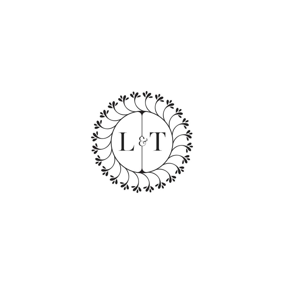 LT simple wedding initial concept with high quality logo design vector