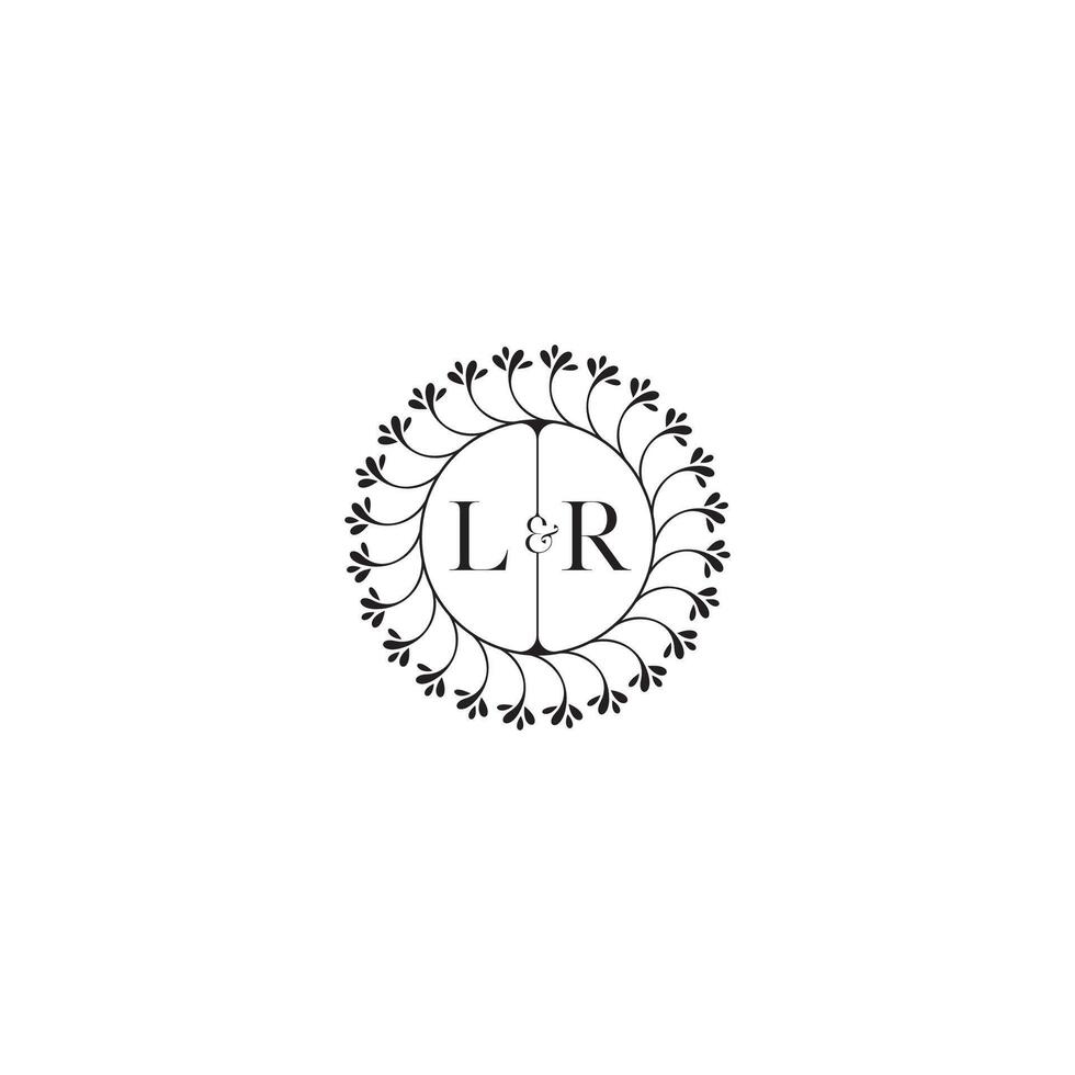 LR simple wedding initial concept with high quality logo design vector