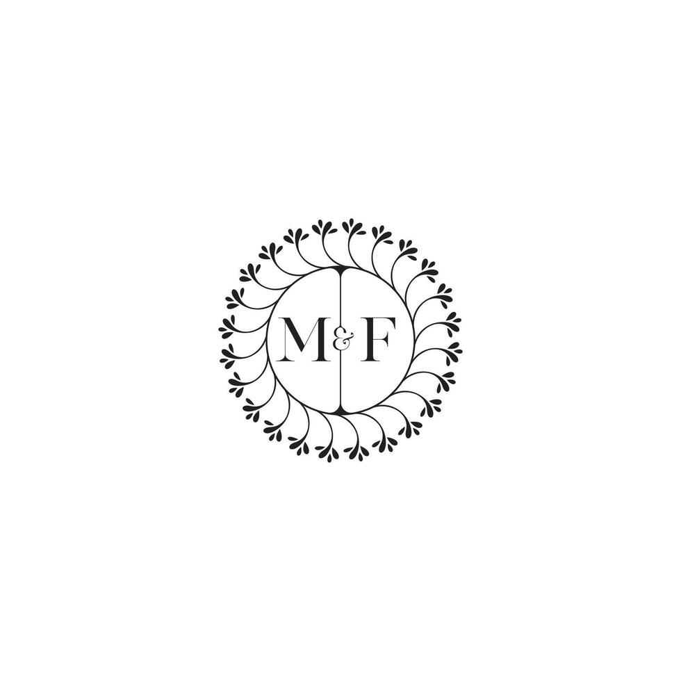 MF simple wedding initial concept with high quality logo design vector