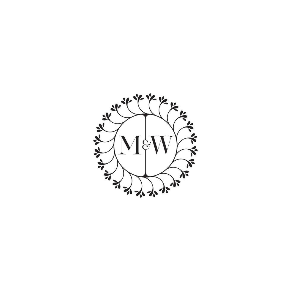 MW simple wedding initial concept with high quality logo design vector