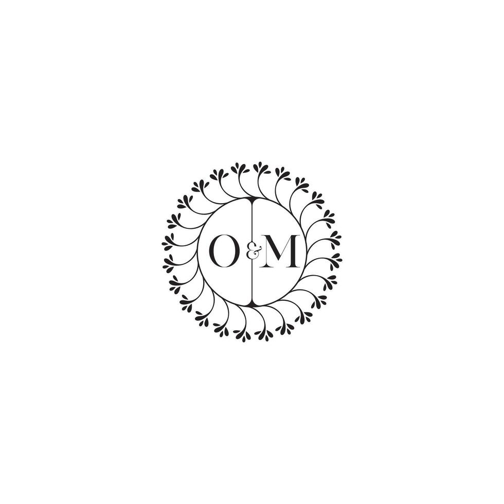 OM simple wedding initial concept with high quality logo design vector