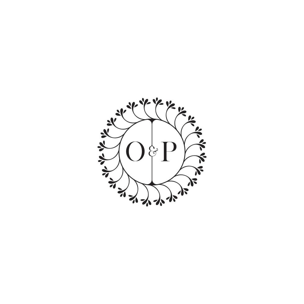 OP simple wedding initial concept with high quality logo design vector