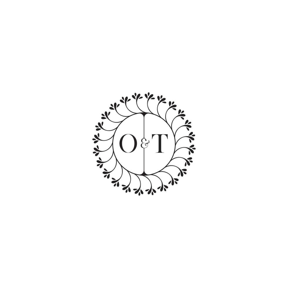 OT simple wedding initial concept with high quality logo design vector