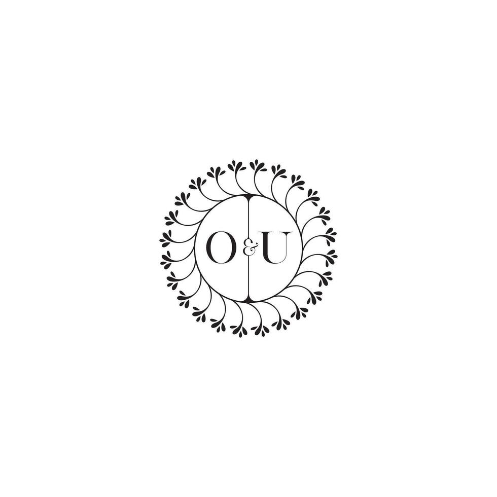 OU simple wedding initial concept with high quality logo design vector