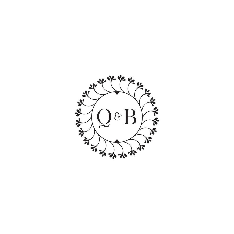 QB simple wedding initial concept with high quality logo design vector