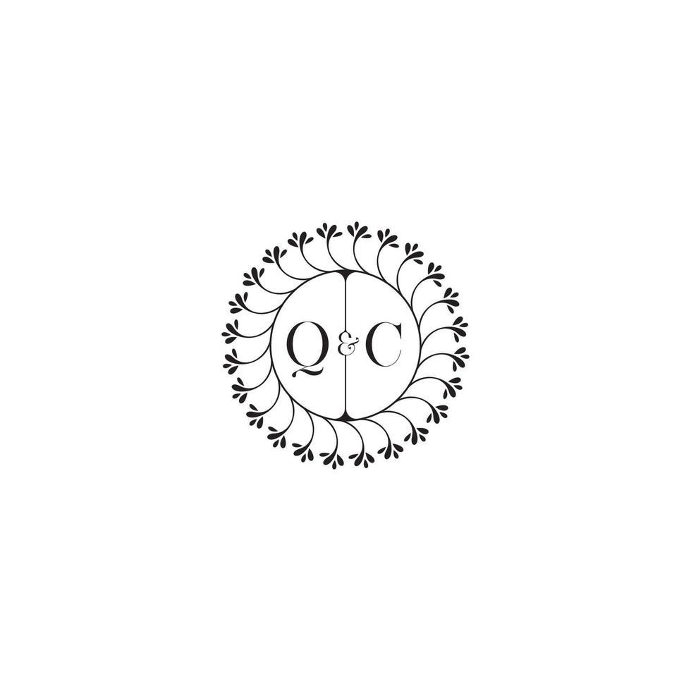 QC simple wedding initial concept with high quality logo design vector