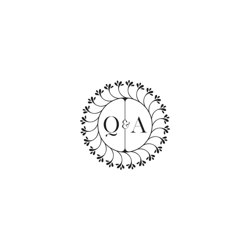 QA simple wedding initial concept with high quality logo design vector