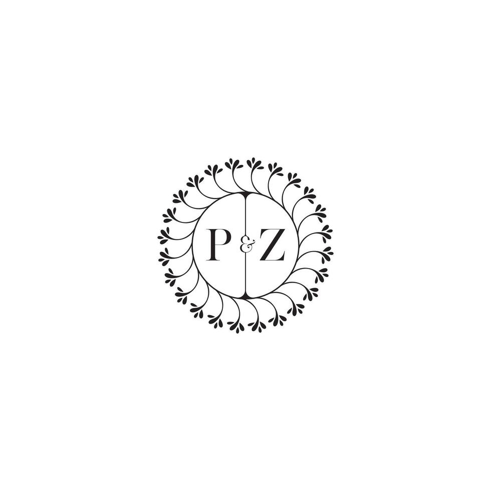 PZ simple wedding initial concept with high quality logo design vector