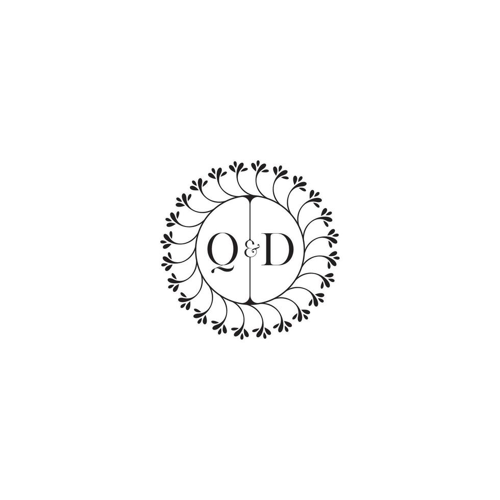 QD simple wedding initial concept with high quality logo design vector