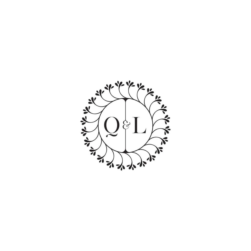 QL simple wedding initial concept with high quality logo design vector