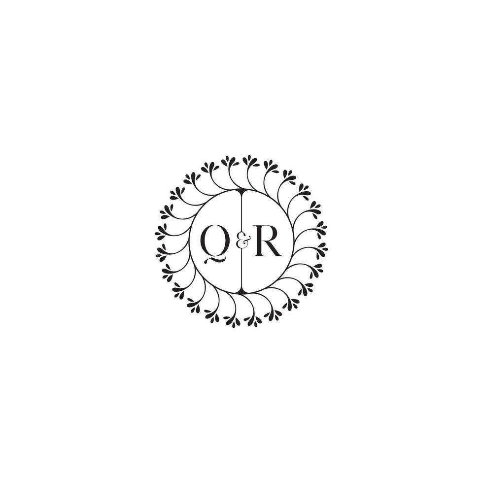 QR simple wedding initial concept with high quality logo design vector
