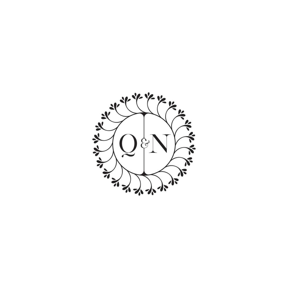 QN simple wedding initial concept with high quality logo design vector