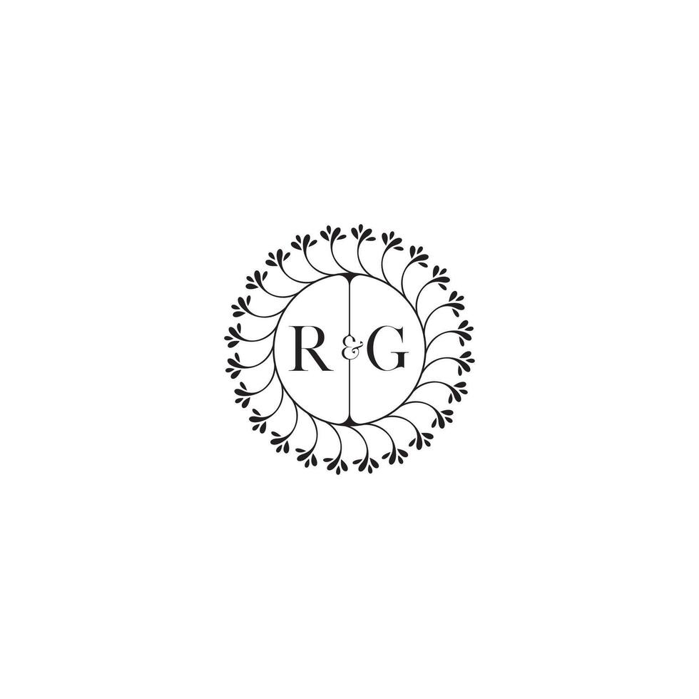 RG simple wedding initial concept with high quality logo design vector