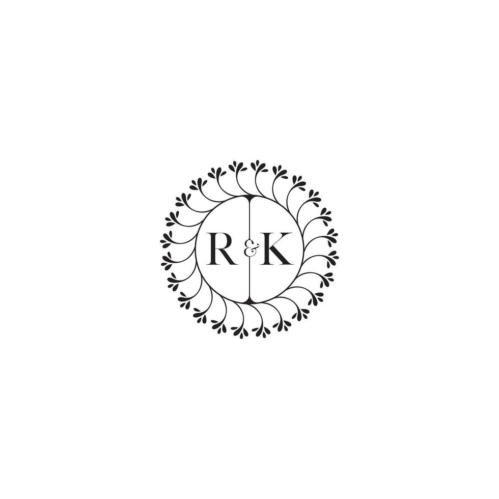 RK simple wedding initial concept with high quality logo design vector