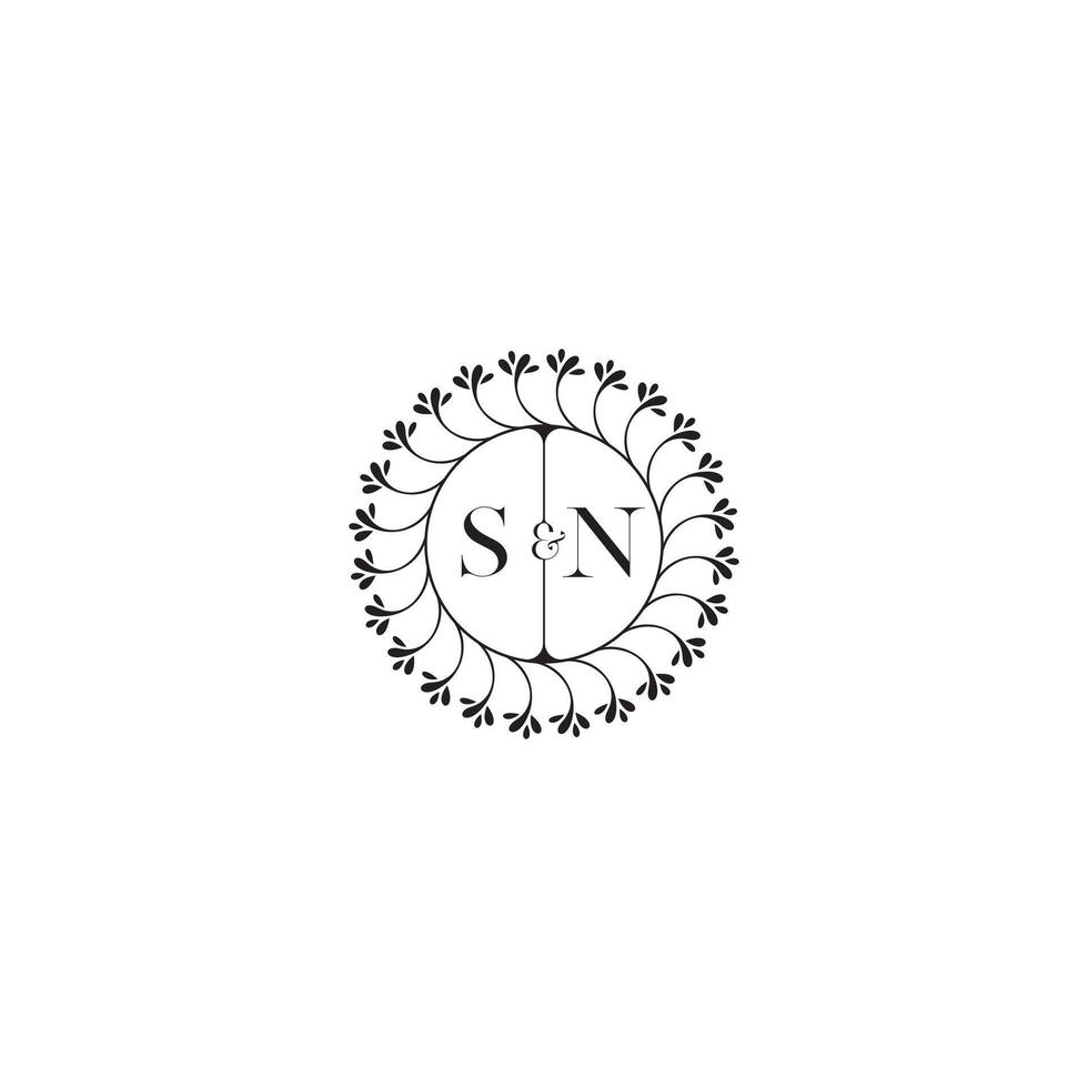 sn sencillo Boda inicial concepto con alto calidad logo diseño vector