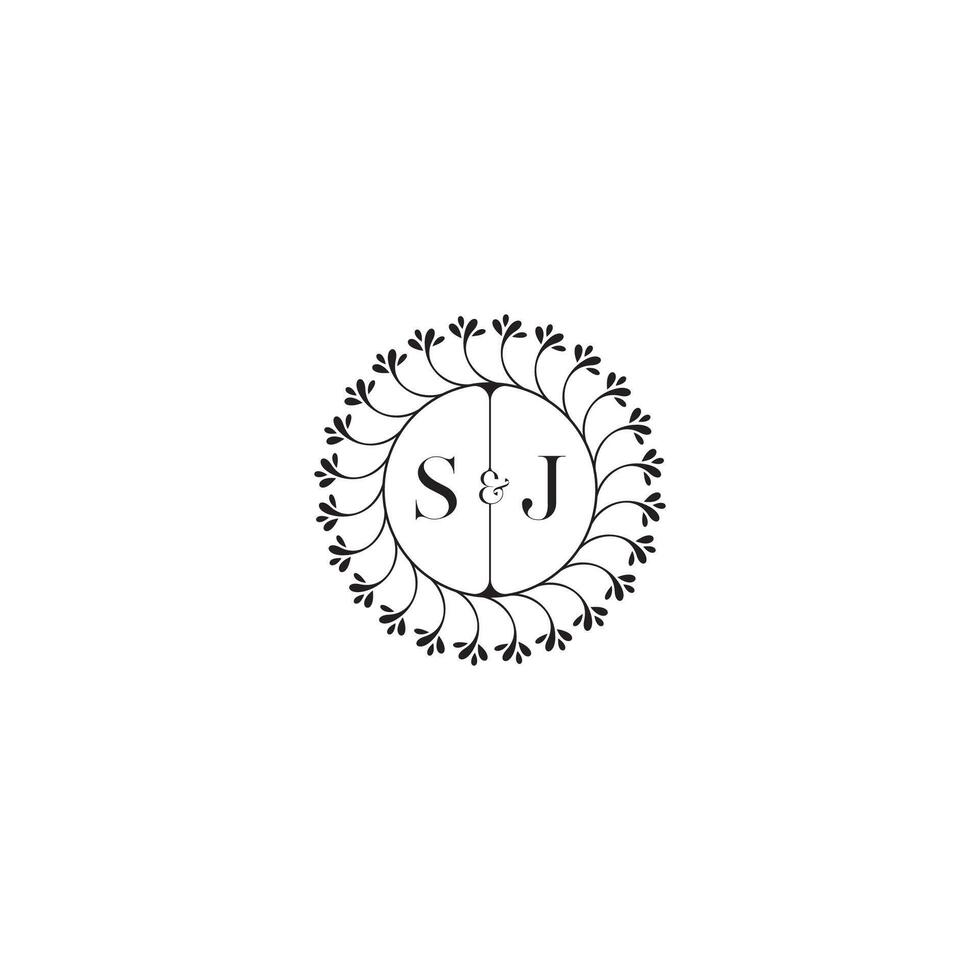 SJ simple wedding initial concept with high quality logo design vector