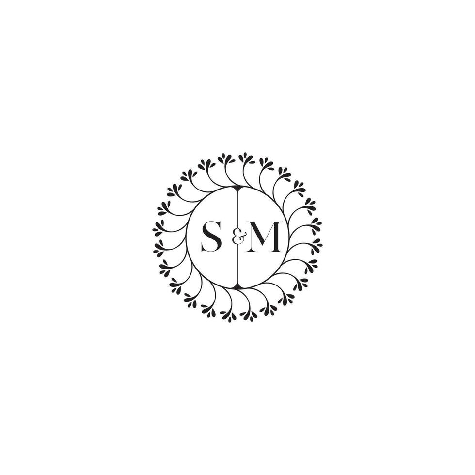 SM simple wedding initial concept with high quality logo design vector