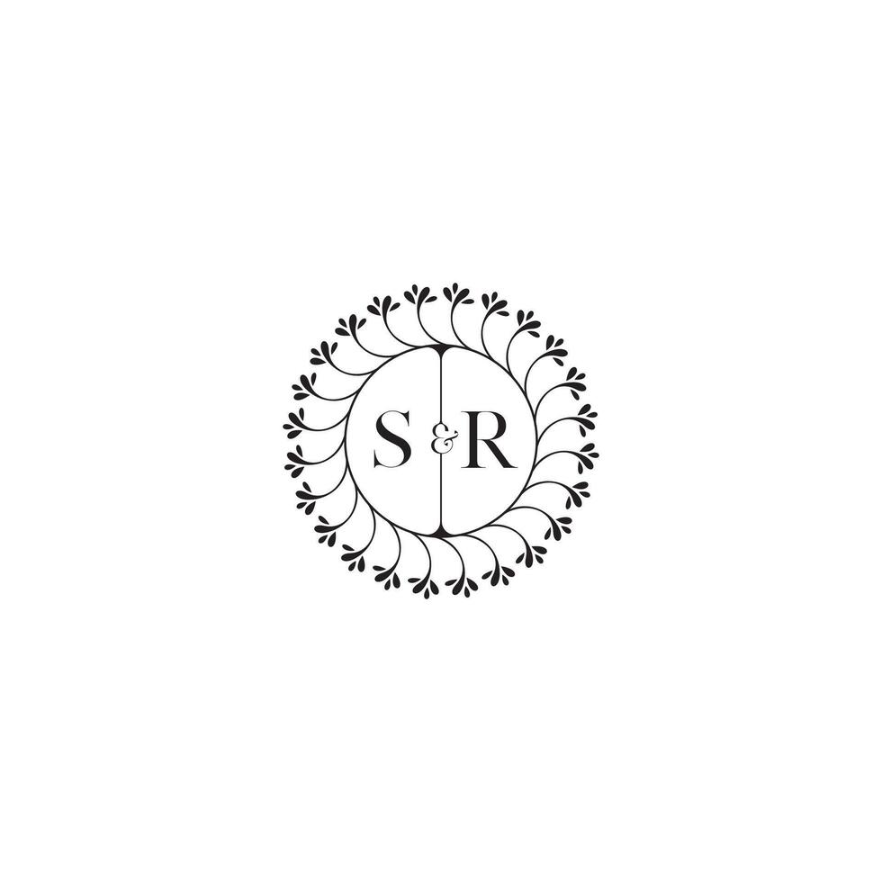 SR simple wedding initial concept with high quality logo design vector