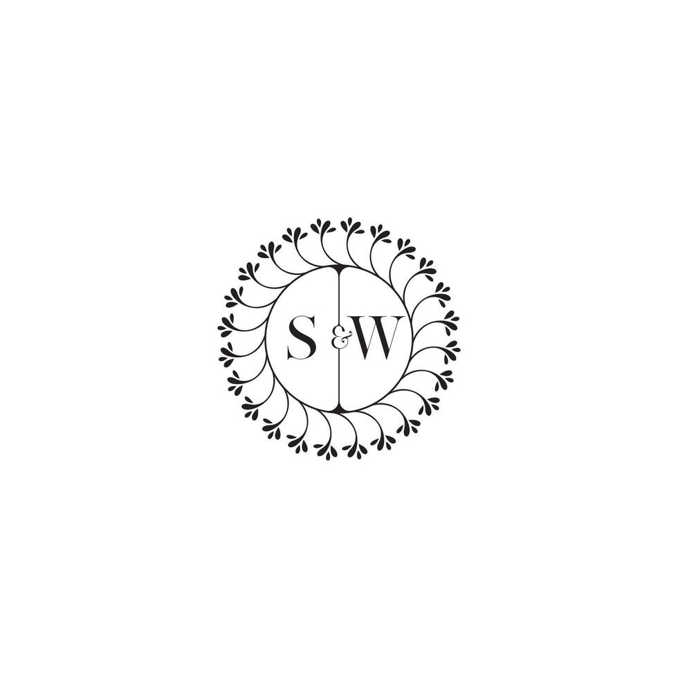 SW simple wedding initial concept with high quality logo design vector
