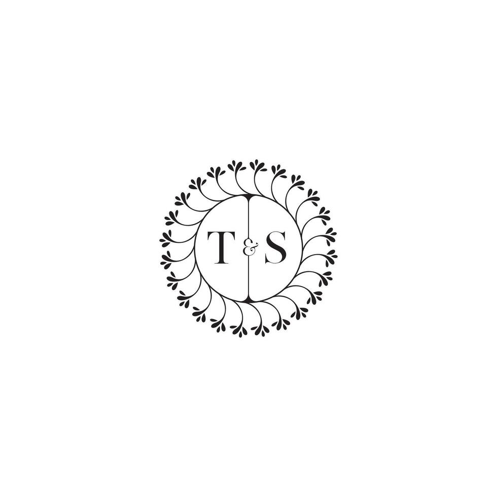 TS simple wedding initial concept with high quality logo design vector