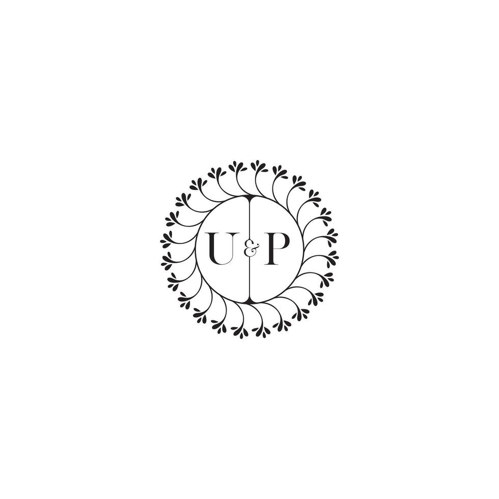 UP simple wedding initial concept with high quality logo design vector