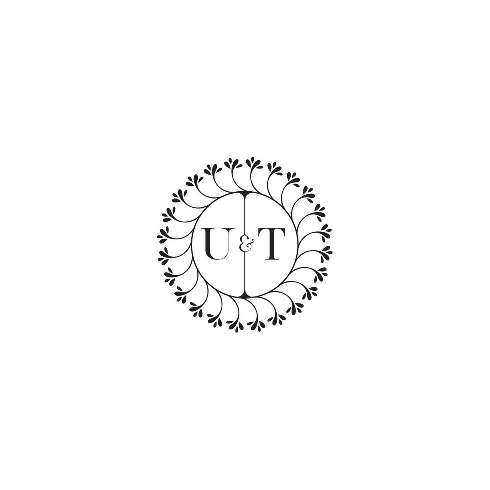 UT simple wedding initial concept with high quality logo design vector