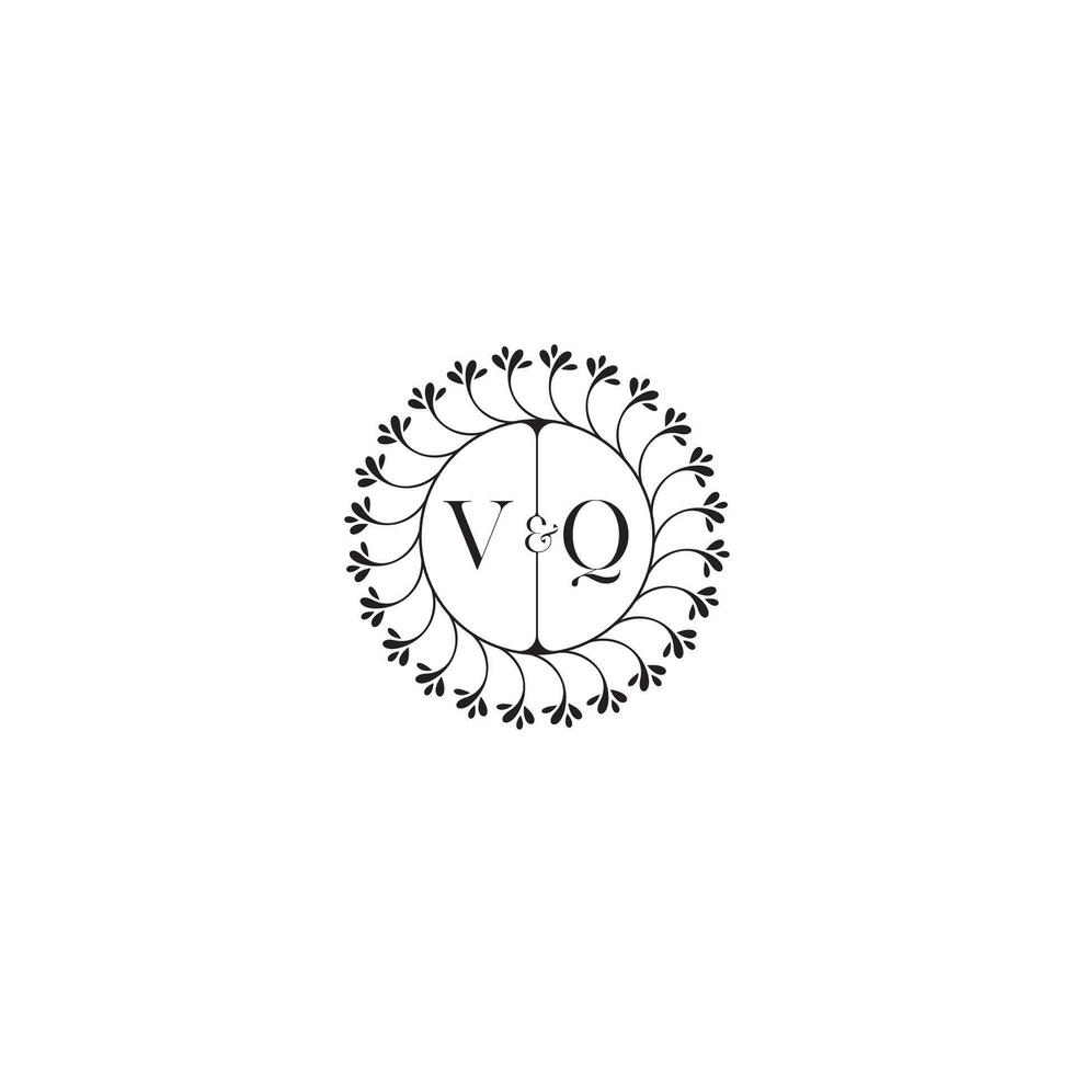 VQ simple wedding initial concept with high quality logo design vector