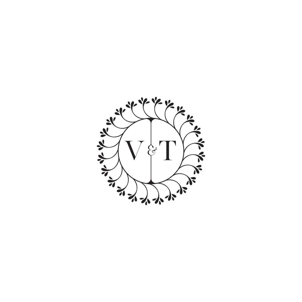 VT simple wedding initial concept with high quality logo design vector