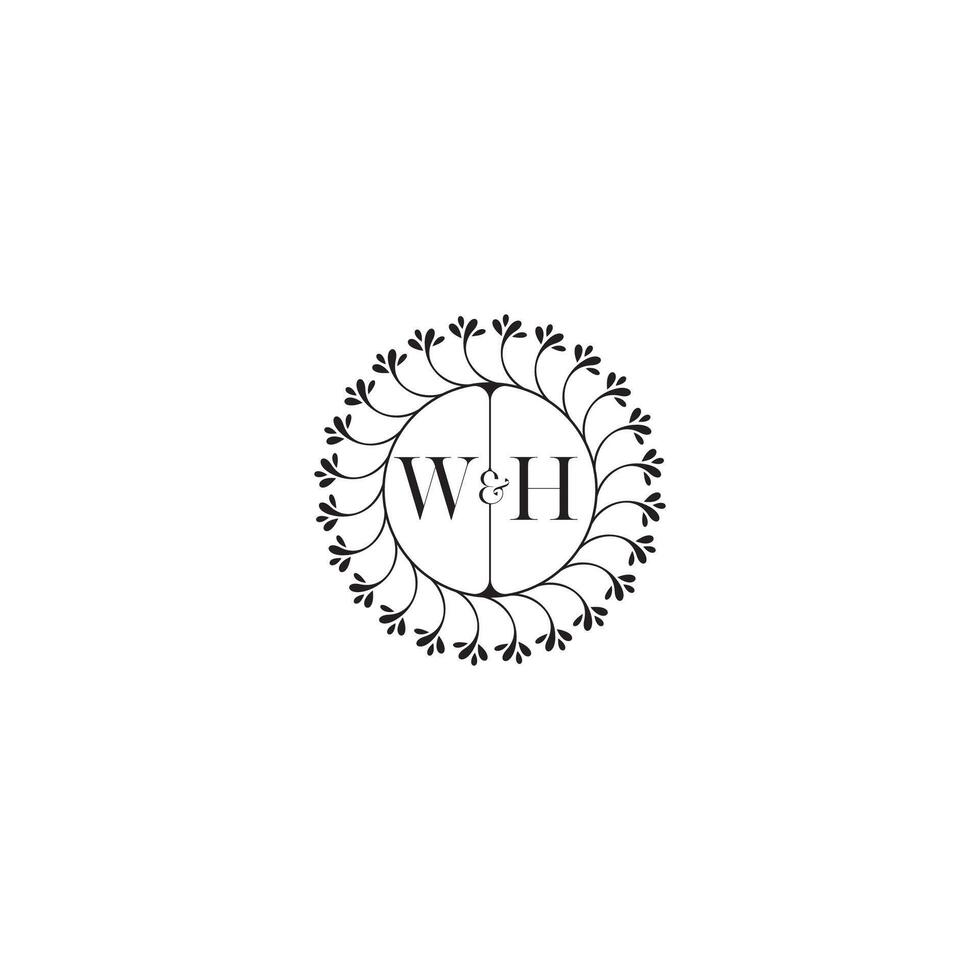 WH simple wedding initial concept with high quality logo design vector